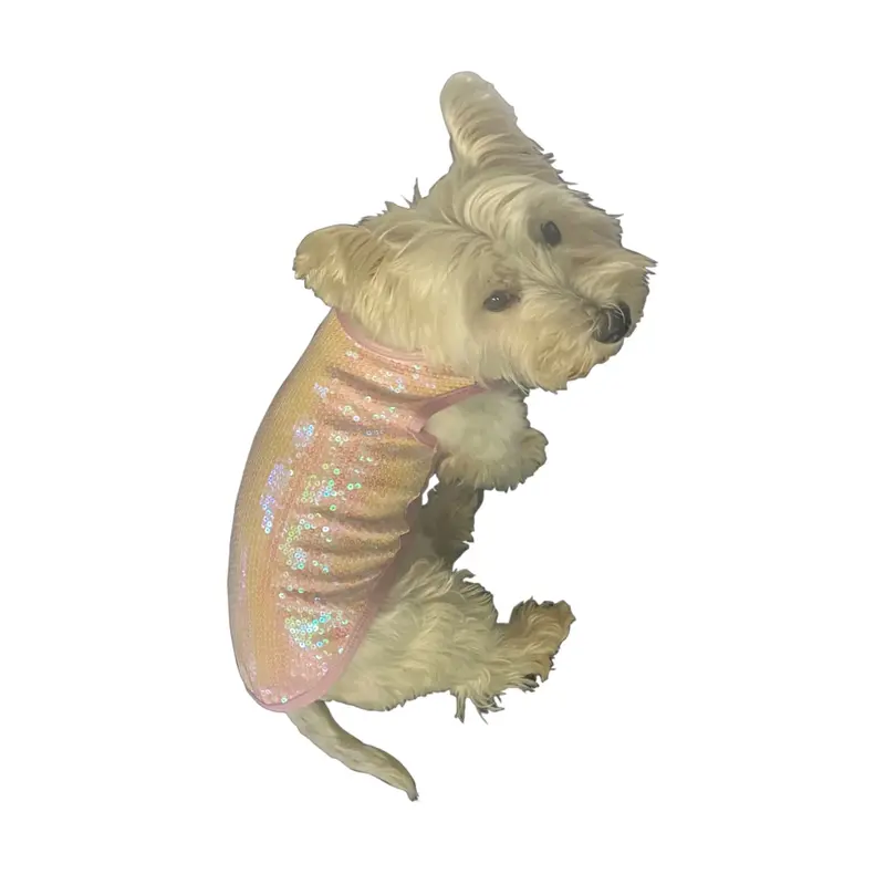The Dog Squad Malibu Sequin Dog Tank - Blush