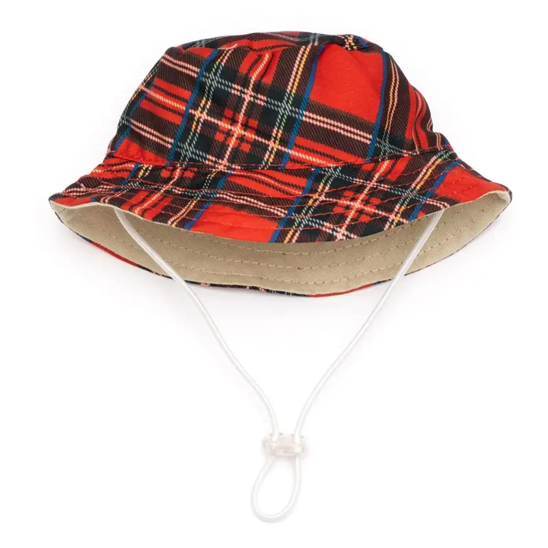 Worthy Dog Bucket Dog Hat - Red Plaid