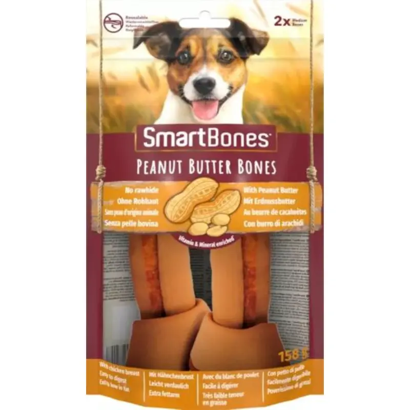 Smart Bones Peanut Butter Bones Medium (x2) , 158g