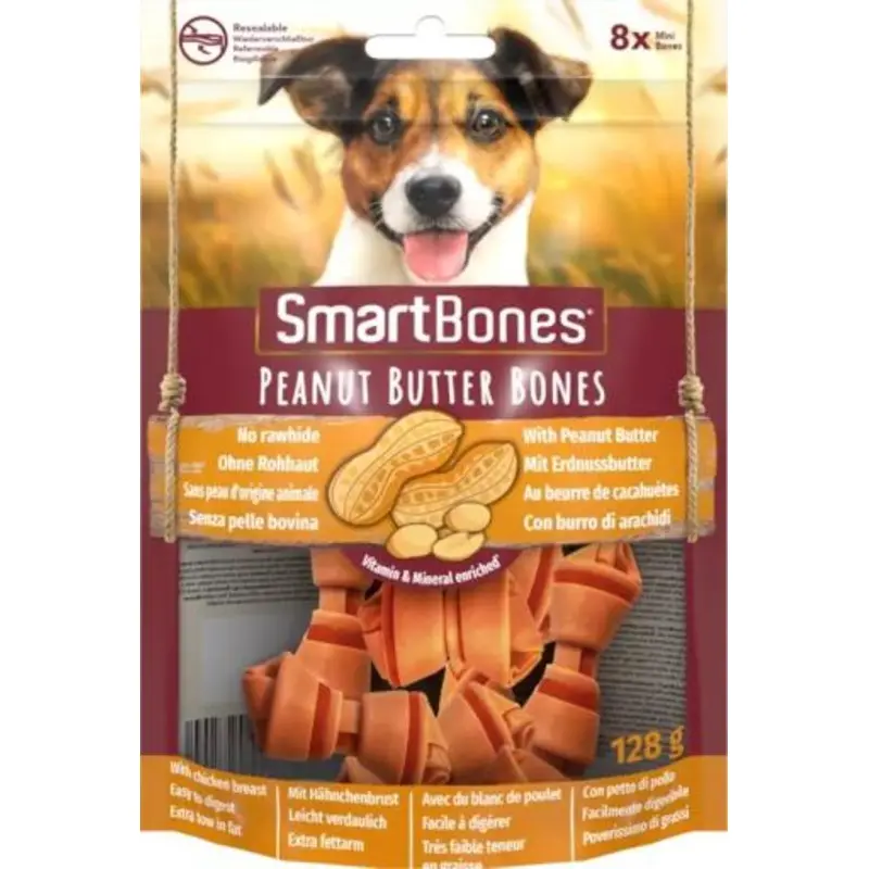 Smart Bones Peanut Butter Bones Mini (x8) , 128g