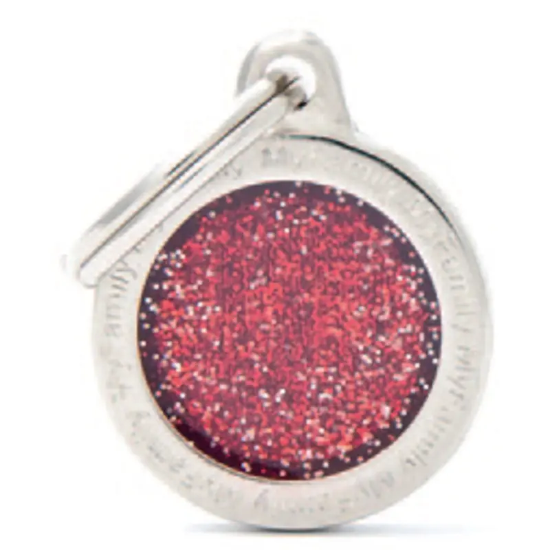 Red Small Glitter Circle