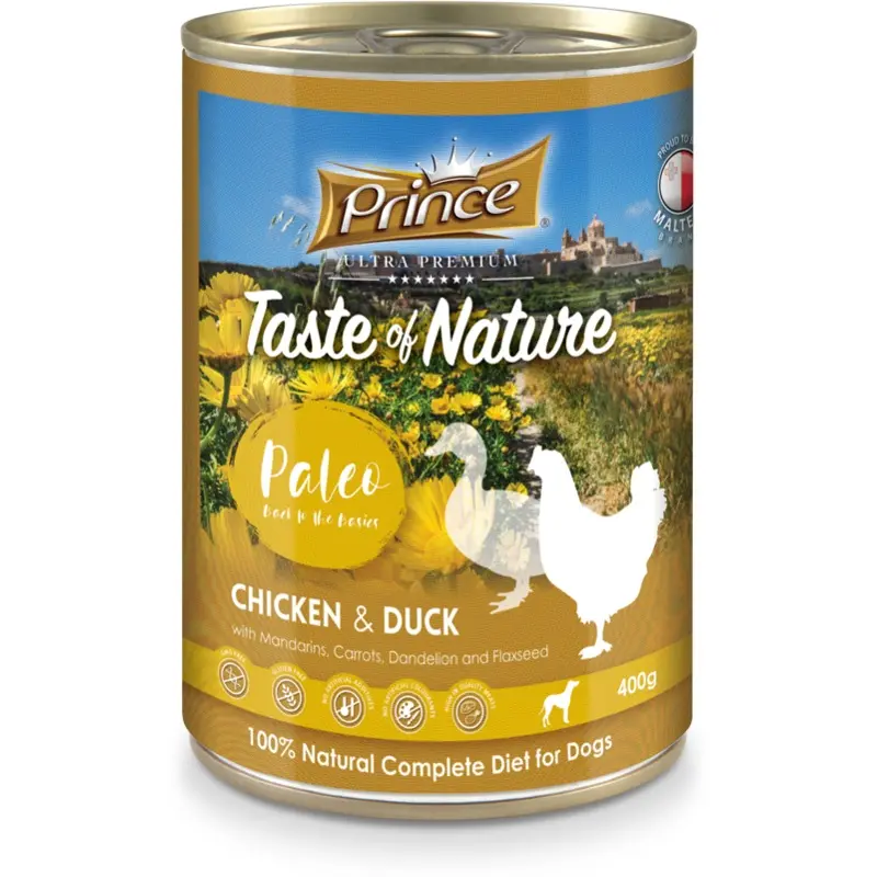 Prince Taste of Nature tin, Chicken & Duck with Carrots & Dandelion