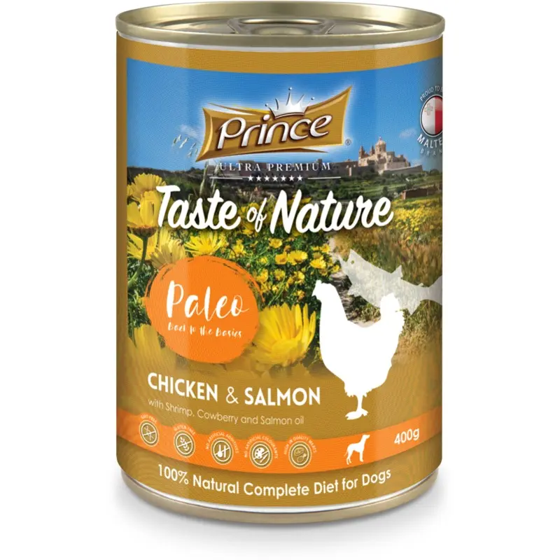 Prince Taste of Nature tin, Chicken & Salmon 400g