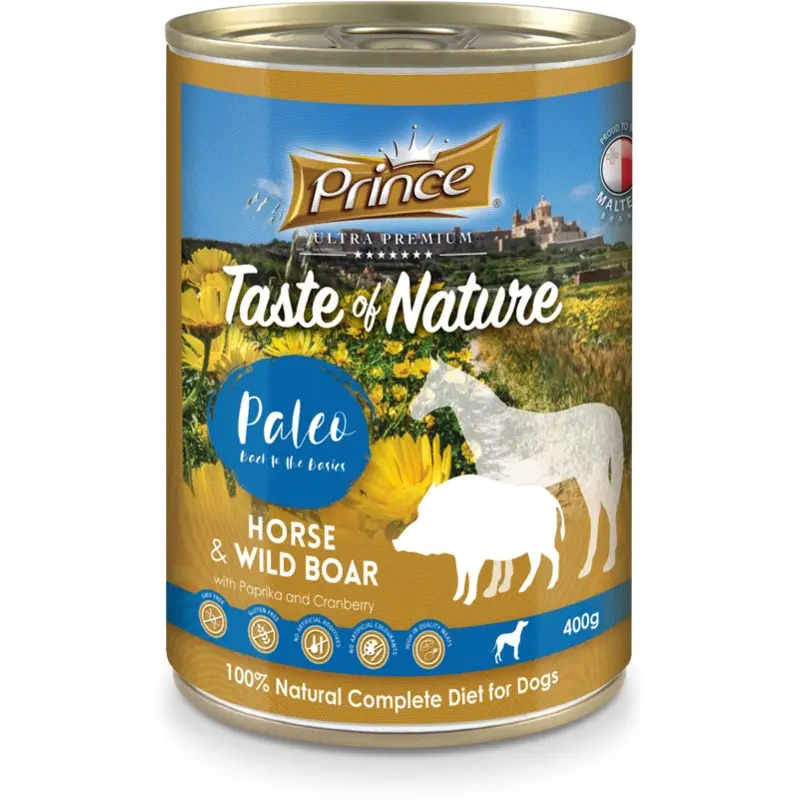 Prince Taste of Nature tin, Horse & Wildboar 400g