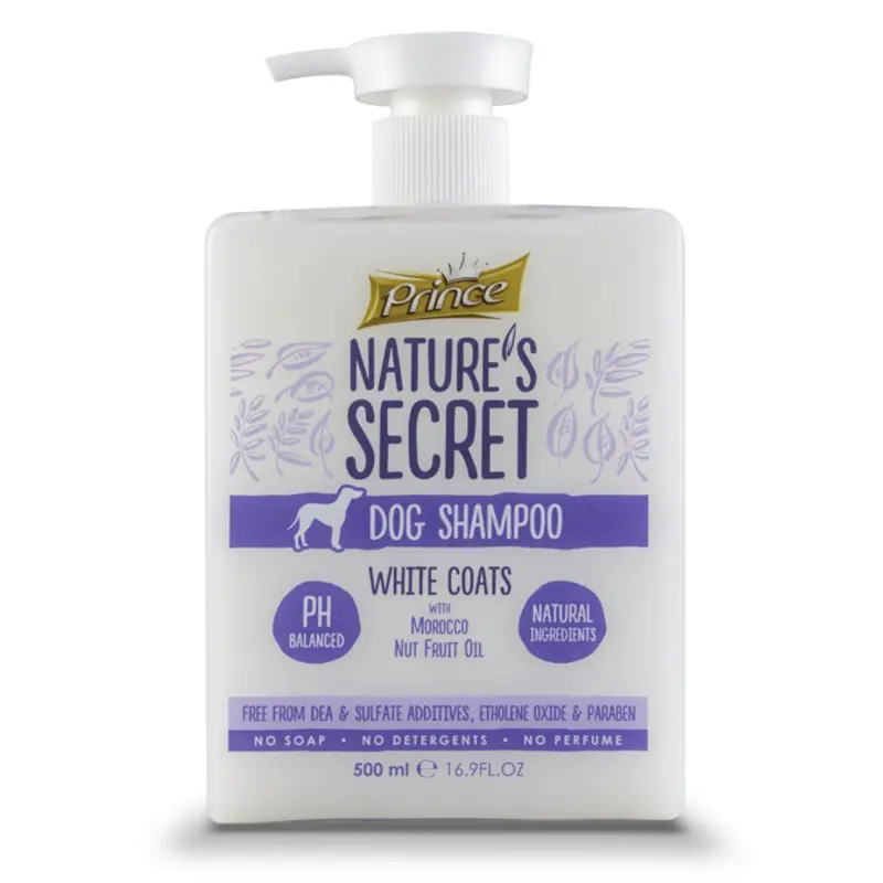 Prince Nature's Dog Shampoo White Coats with Morocca Nut Fruit Oil, 500ml