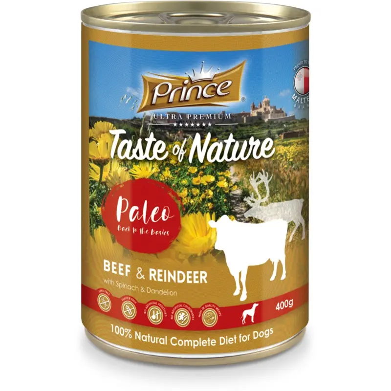Prince Taste of Nature tin, Beef & Reindeer 400g