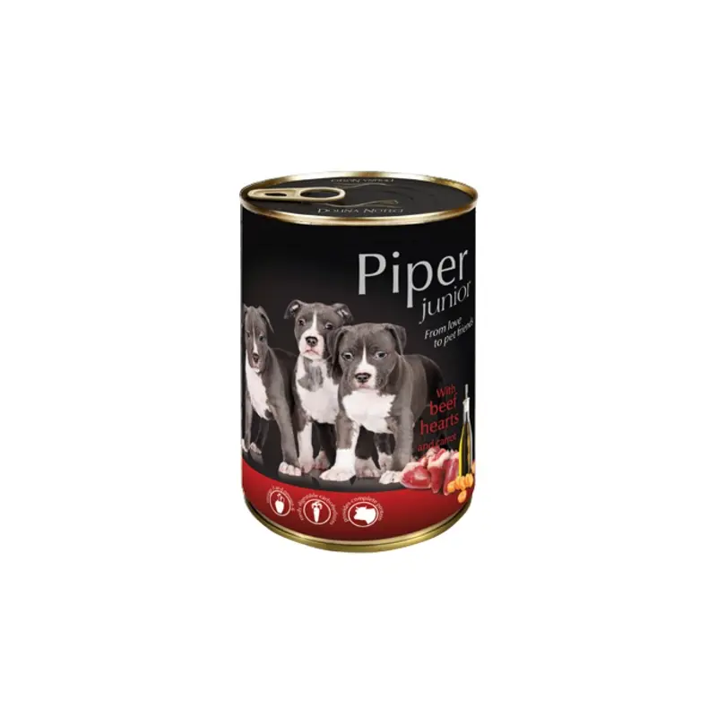 Piper Junior dog  tin 400g - Beef Hearts and Carrots