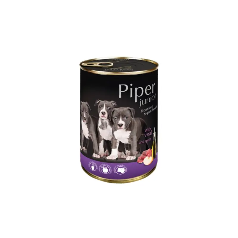 Piper Junior dog  tin 400g - Veal and Apple