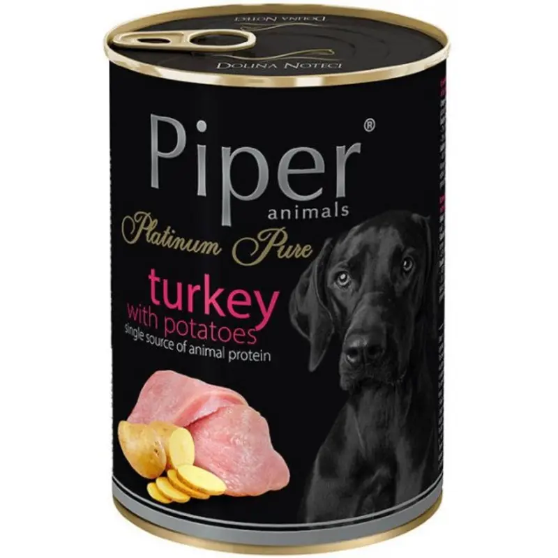 Piper Platinum Pure Single Protein dog tin 400g - Turkey with potatoes