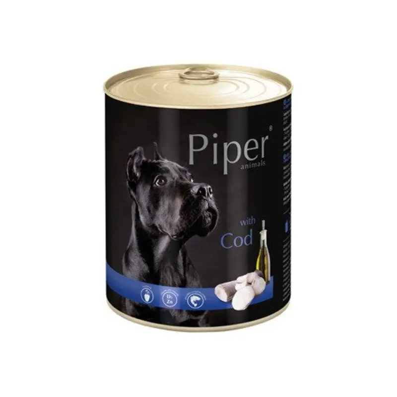 Piper dog wet food, tin - Cod