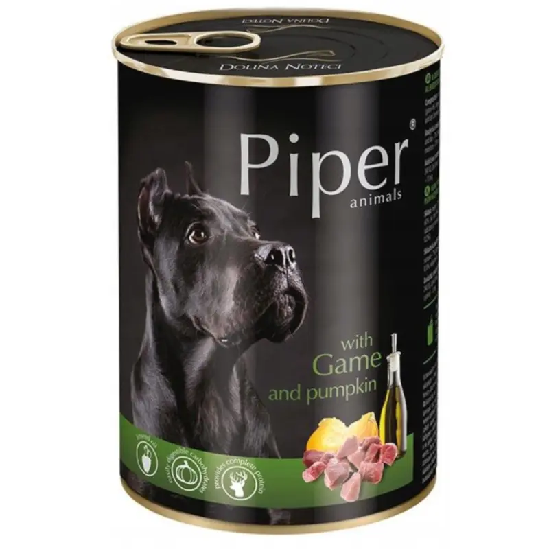 Piper dog wet food, tin - Game & Pumpkin