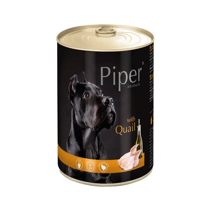 Piper dog wet food, tin - Quail