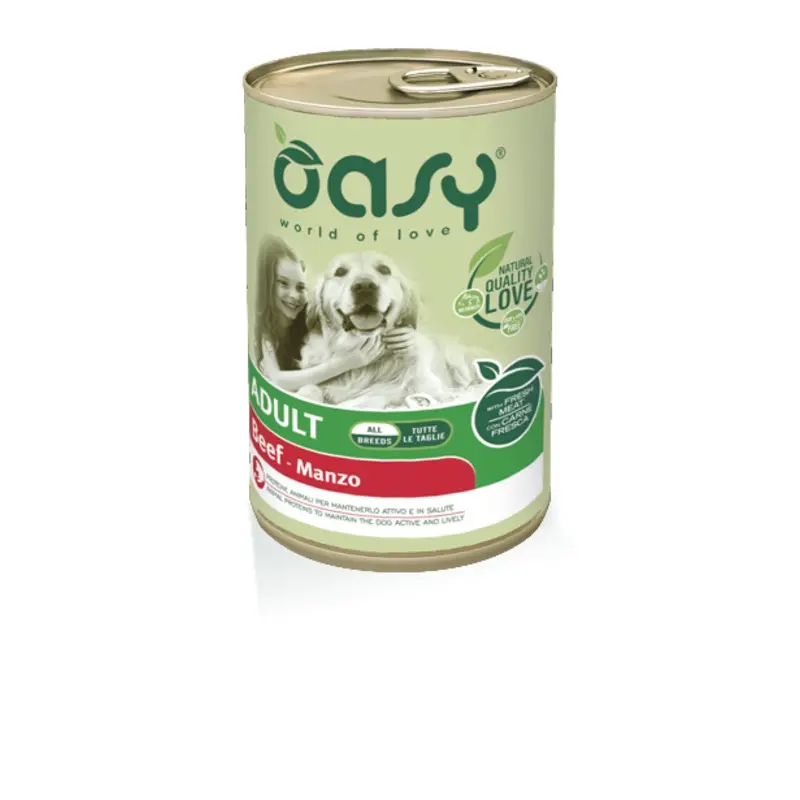 Oasy dog tin ADULT BEEF, 400g