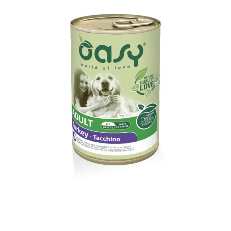 Oasy dog tin ADULT TURKEY, 400g