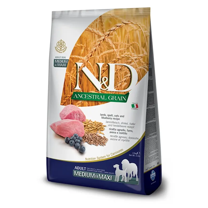 N & D Ancestral Grain Adult Med/Maxi Lamb & Blueberry