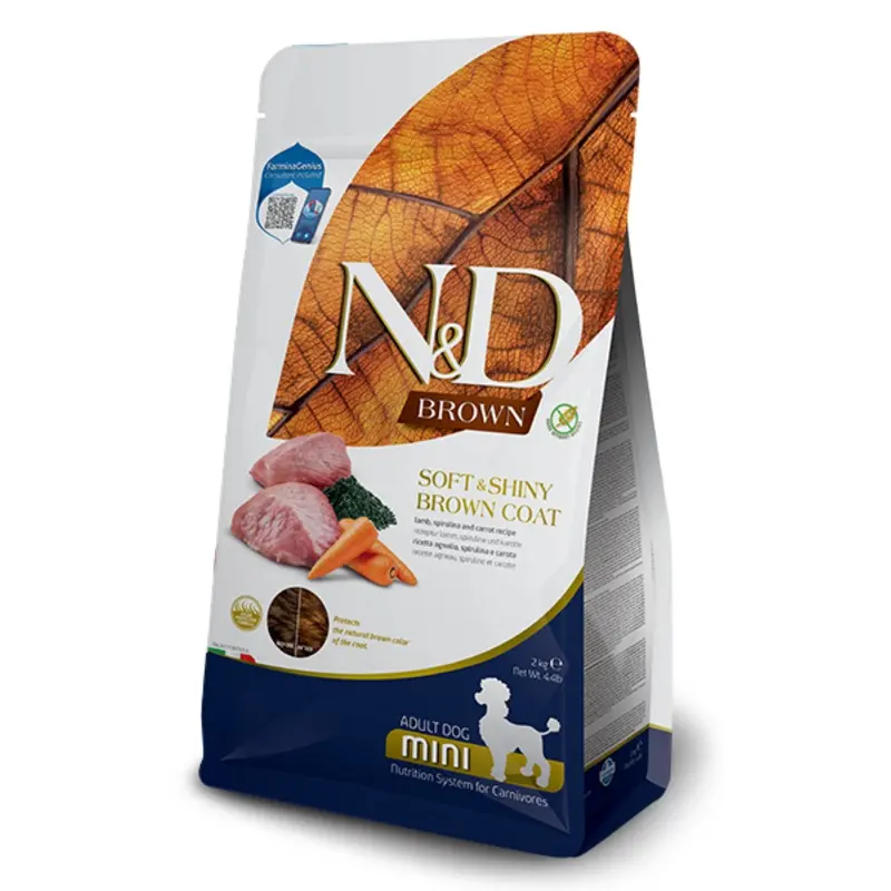 N&D Brown Adult Mini Lamb Potato Spirulina & Carrot 2kg