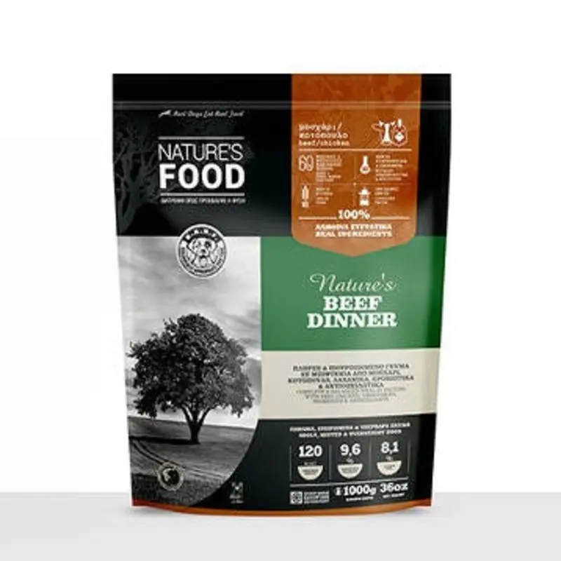 Nature's Food Beef Dinner, Patties, 1 Kg