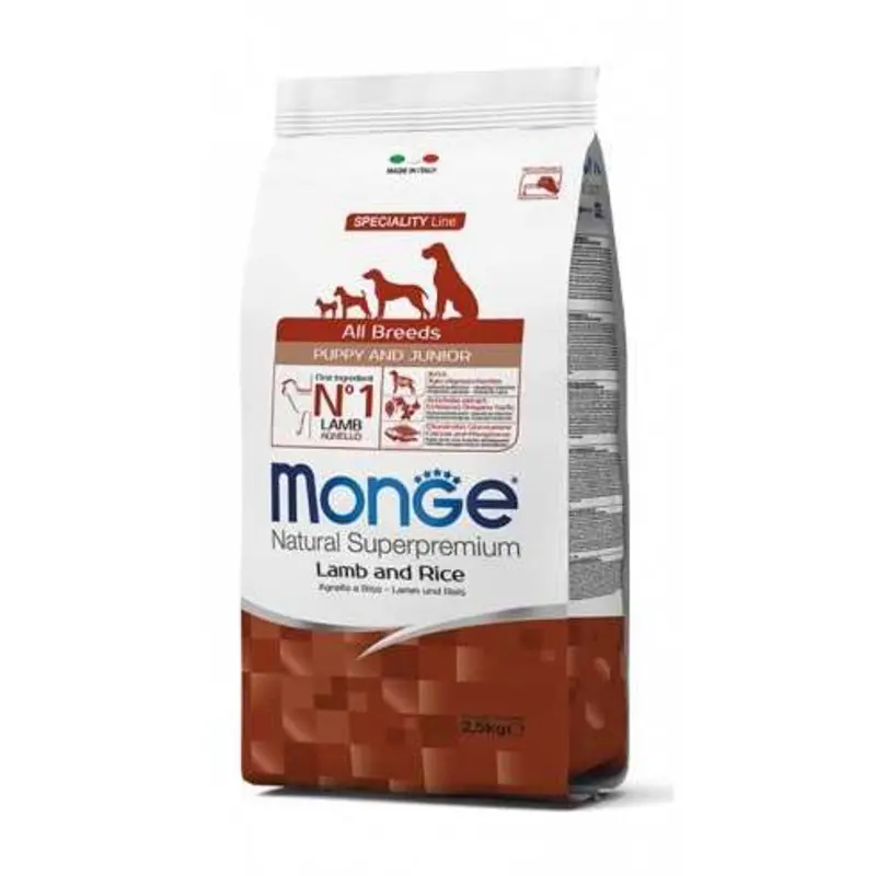 Monge Dog Dry All Breeds Puppy Lamb & Rice