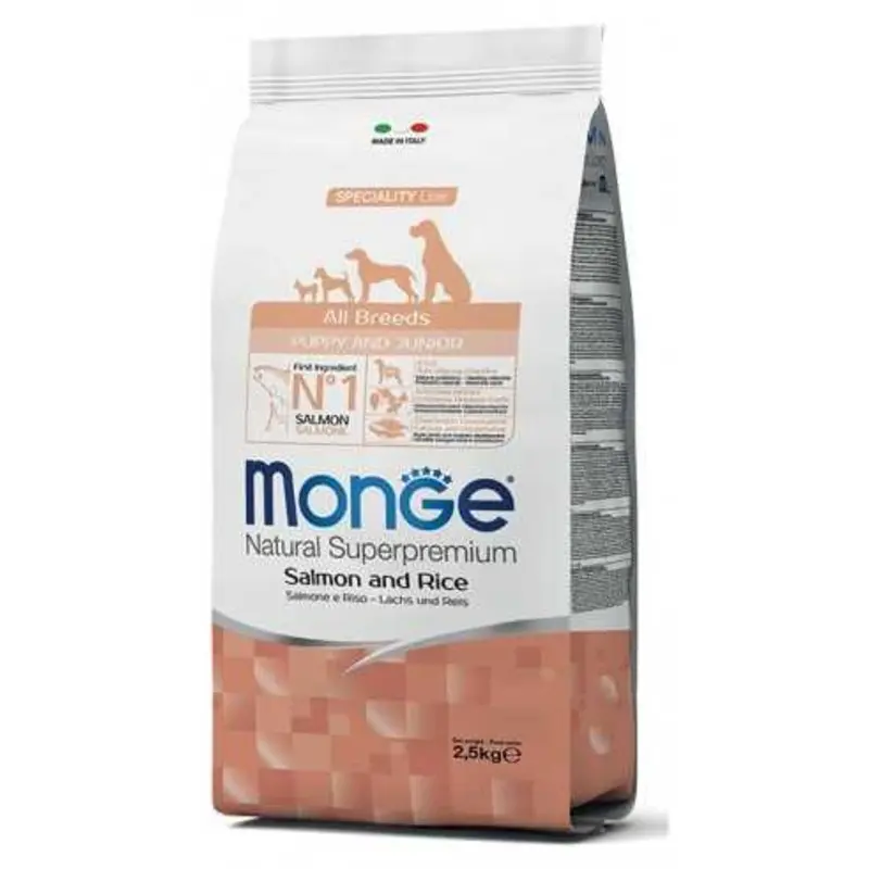 Monge Dog Dry All Breeds Puppy Salmon & Rice