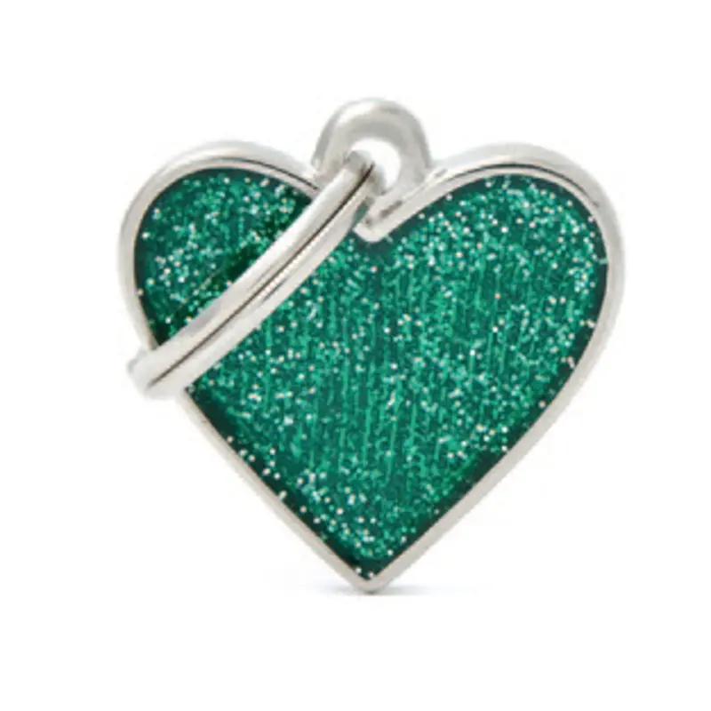 Green Glitter Heart