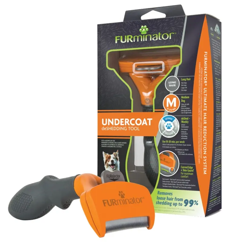 Furminator Medium dog Undercoat Deshedding tool, Long hair .