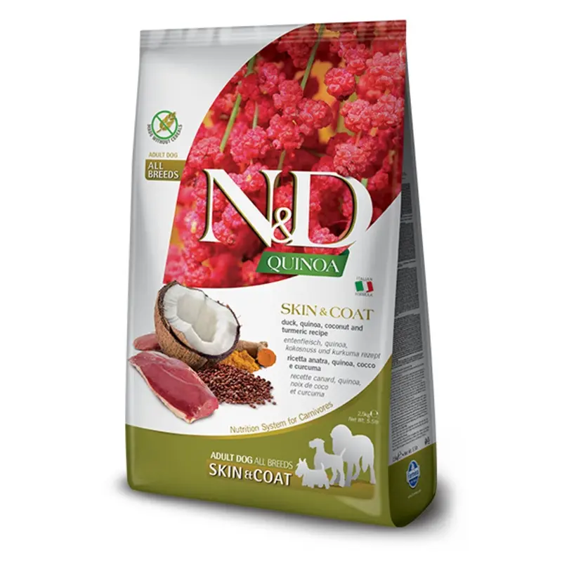 Farmina N & D Quinoa Skin & Coat Med/Maxi, Duck, quinoa, coconut and turmeric