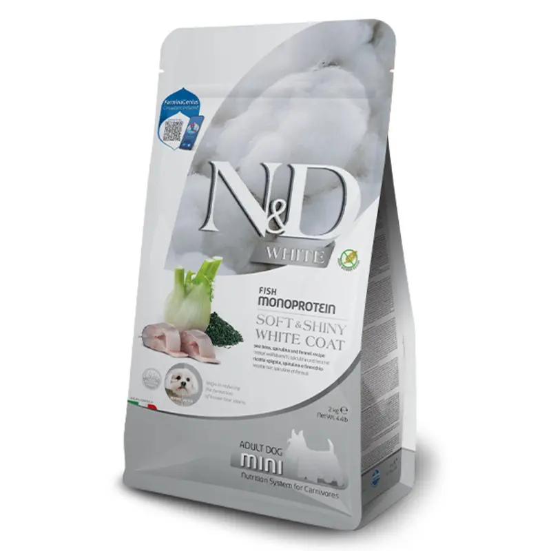 Farmina N & D White adult Mini Sea Bass Potato Spirulina & Fennel