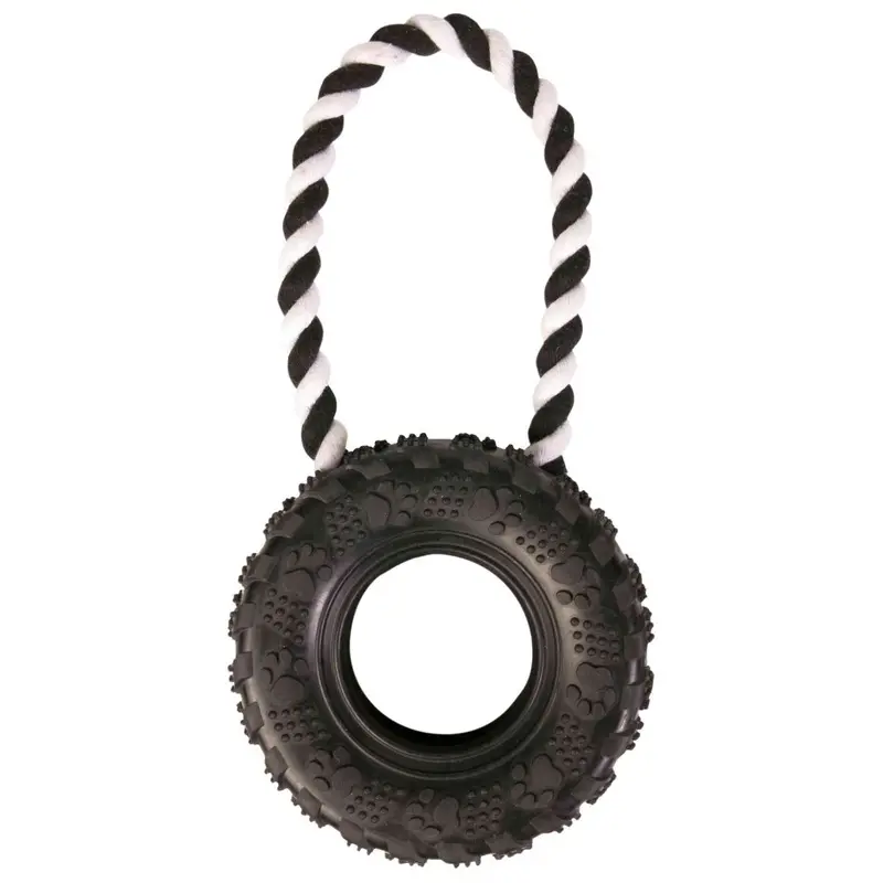 Denta Fun Dog Toy Tire on a Rope