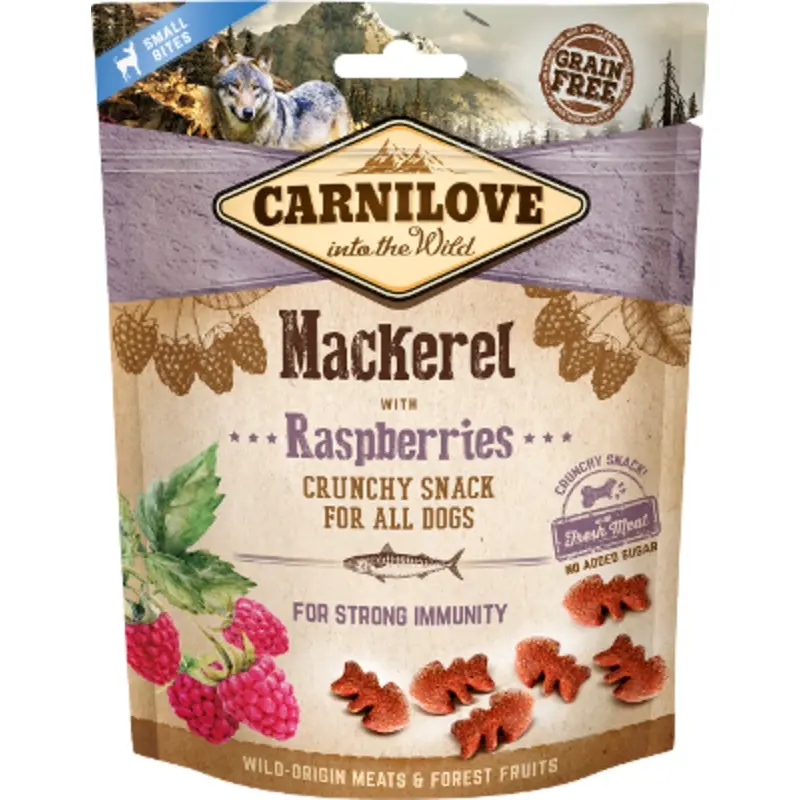 Carnilove Crunchy dog Snack Mackerel with Raspberries, 200g