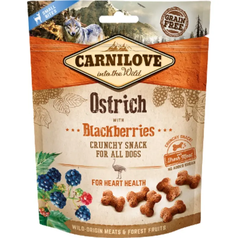 Carnilove Crunchy dog Snack Ostrich with Blackberry, 200g