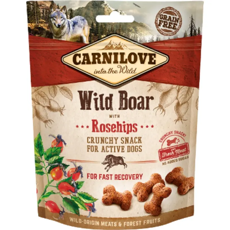 Carnilove Crunchy dog Snack Wild Boar with Rosehips, 200g