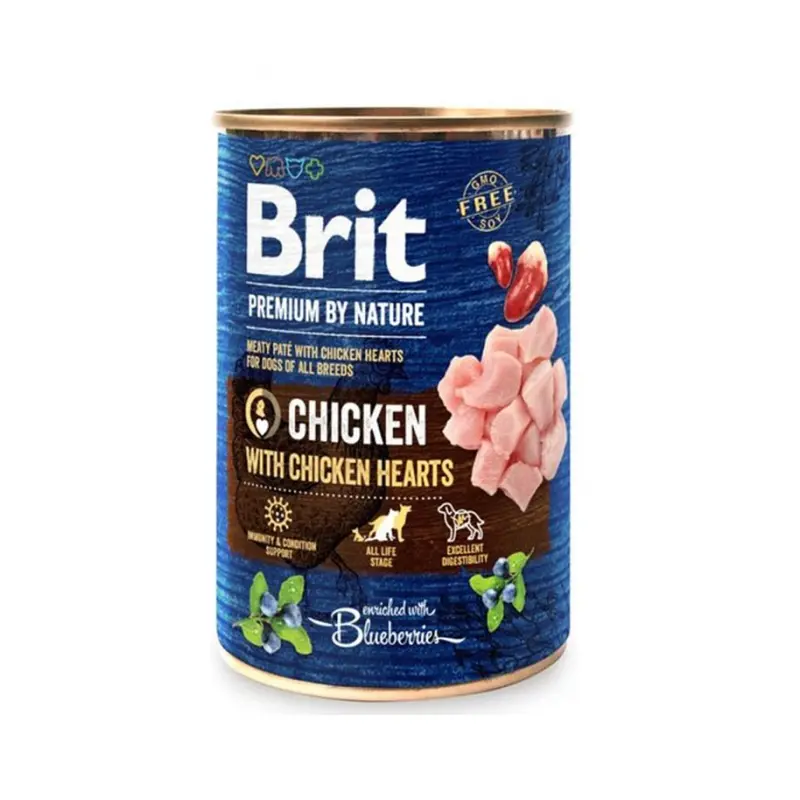 Brit Premium by Nature tins 800g- Chicken with Hearts