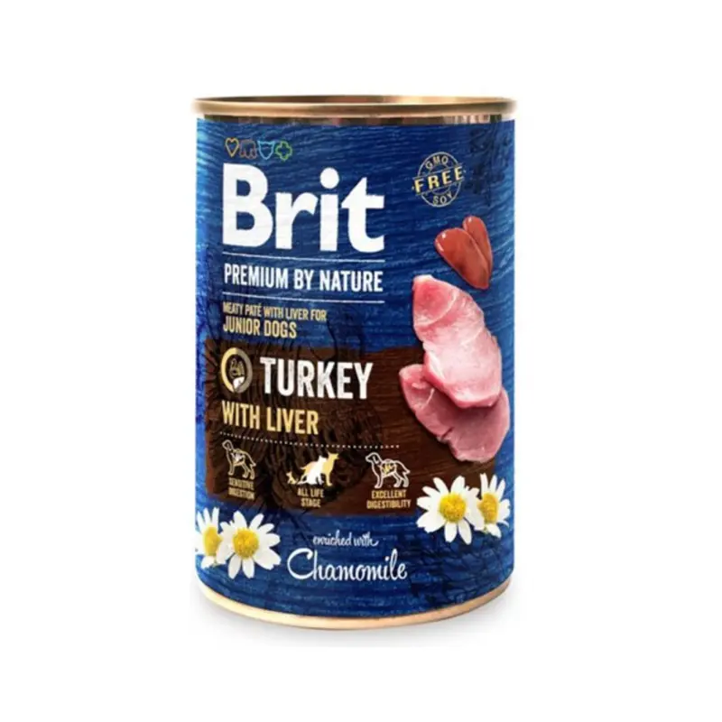 Brit Premium by Nature tins 800g- Turkey with Liver