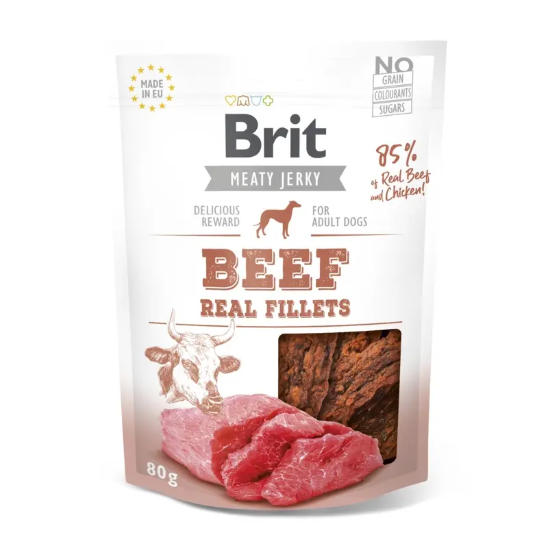 Brit Jerky Beef Fillets, 80g