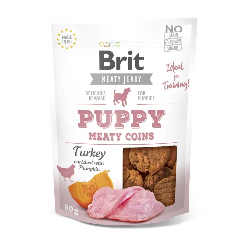 Brit Jerky Puppy, Turkey, coins, 80g