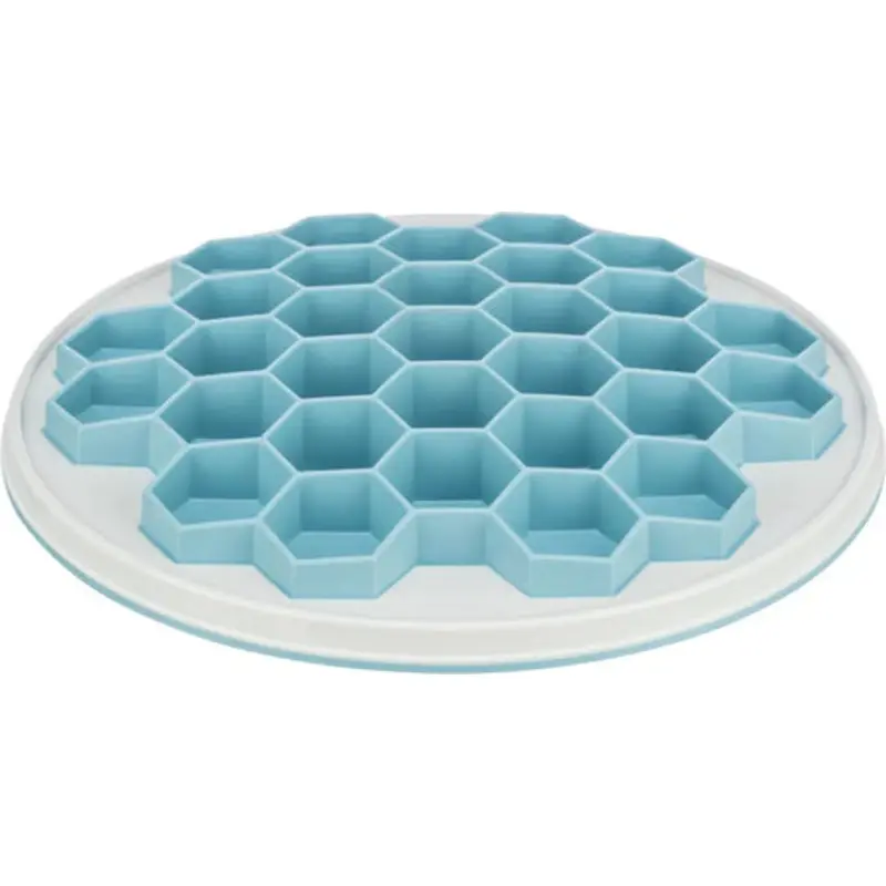 25039 Hive Slow Feeding plate plastic/TRP/TPE, 30 cm, grey/blue