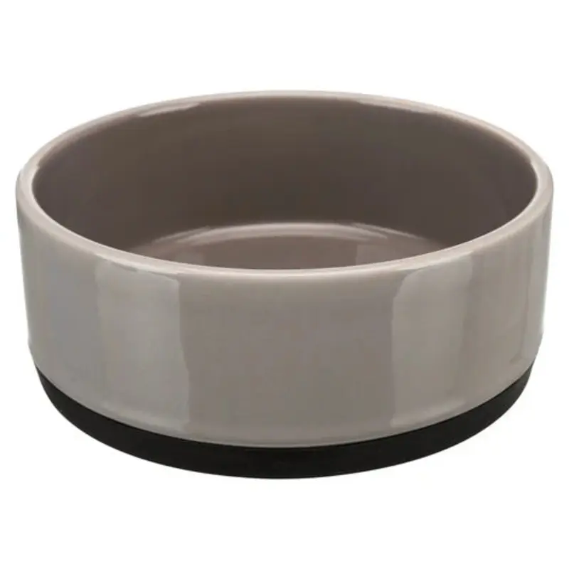 24360 Ceramic bowl with rubber bottom, 0.4 l/diam. 12 cm, grey