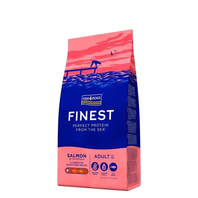 Fish4dogs dog dry Finest Adult Salmon with Potato (small kibble)