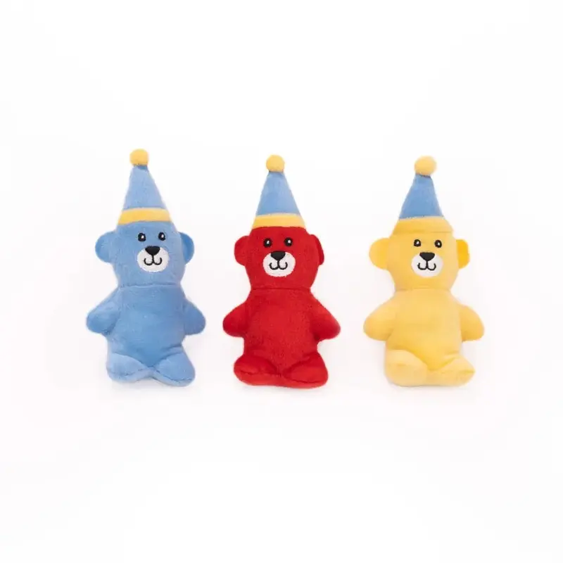 Zippy Paws - Birthday Bears - Miniz 3 pack