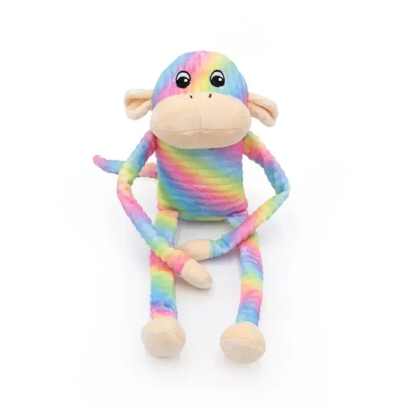 Zippy Paws - Spencer the Crinkle Monkey - Large Rainbow