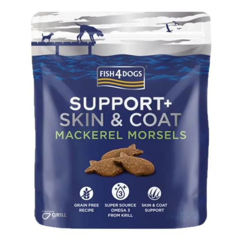 Fish4Dogs support+ Skin & Coat Mackarel Morsels, 225g