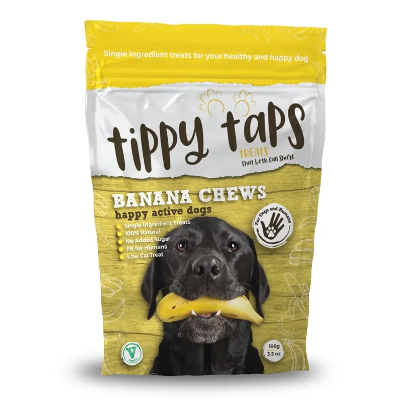 Banana Chews - Tippy Taps 100% natural dog treats, 100g