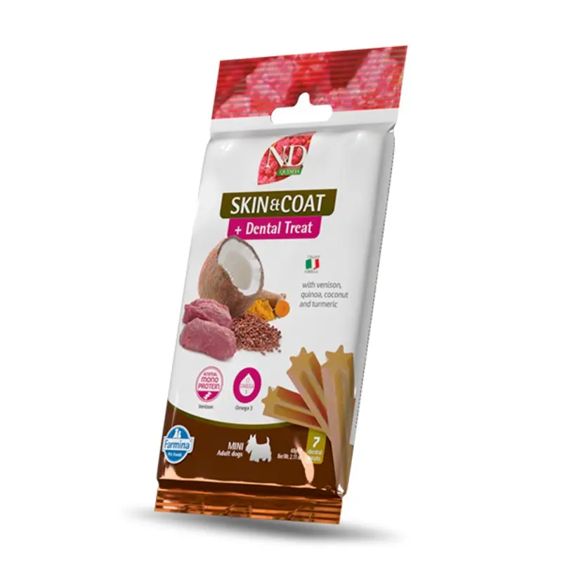 N&D Mini dog treats 60g - Quinoa, Skin & Coat, Venison