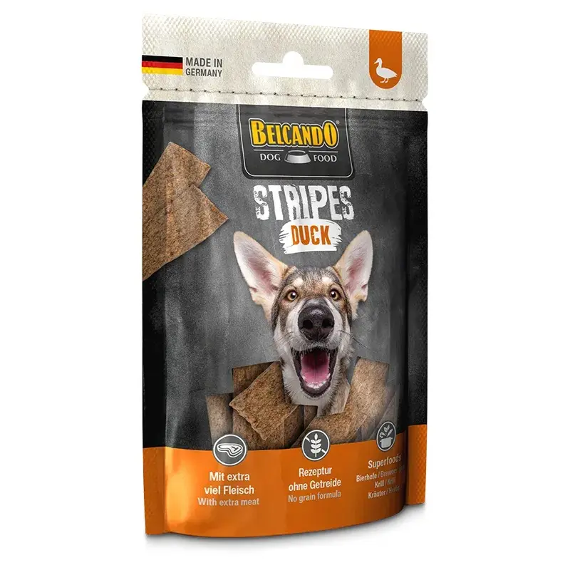 Belcando dog treats Stripes 70g - Duck