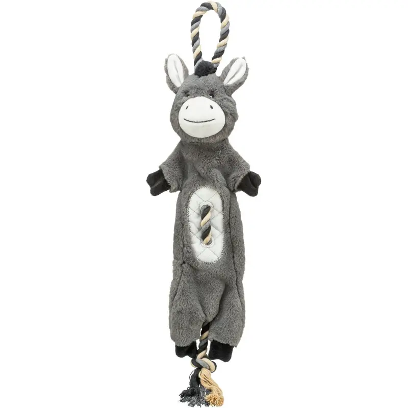 Donkey, plush/rope, recycled, 66 cm