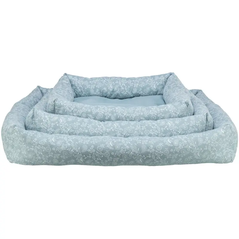 Flora bed, square, light blue