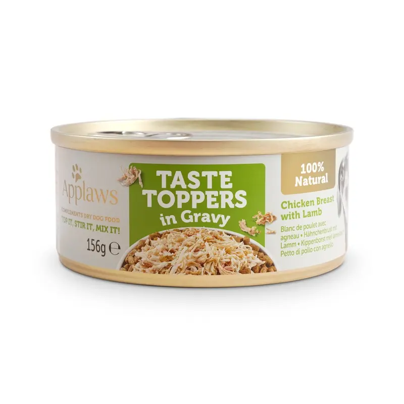 Applaws Tasty Toppers dog tin Chicken with Lamb in Gravy, 156g