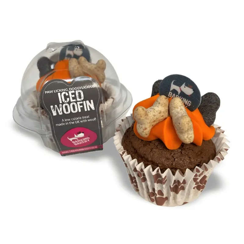 The Barking Bakery Carob Woofin with Orange Frosting