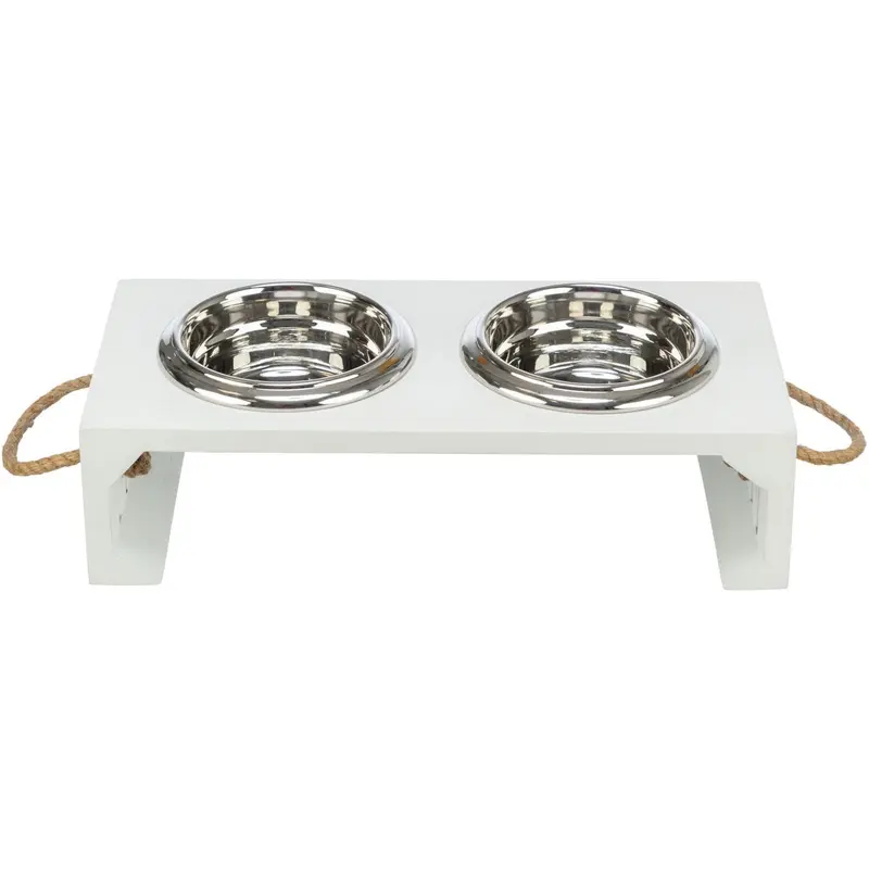Be Nordic bowl set, MDF/stainless steel, 2 x 0.9 l/diam. 17 cm/44 x 21 x 14 cm, whit