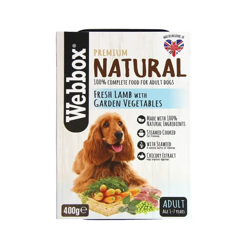 Webbox Natural Adult Lamb with Vegetables Dog Tray, 400g